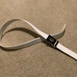 Mizzou University of Missouri Logo Mens White Belt Mascot Buckle Football Fan XL